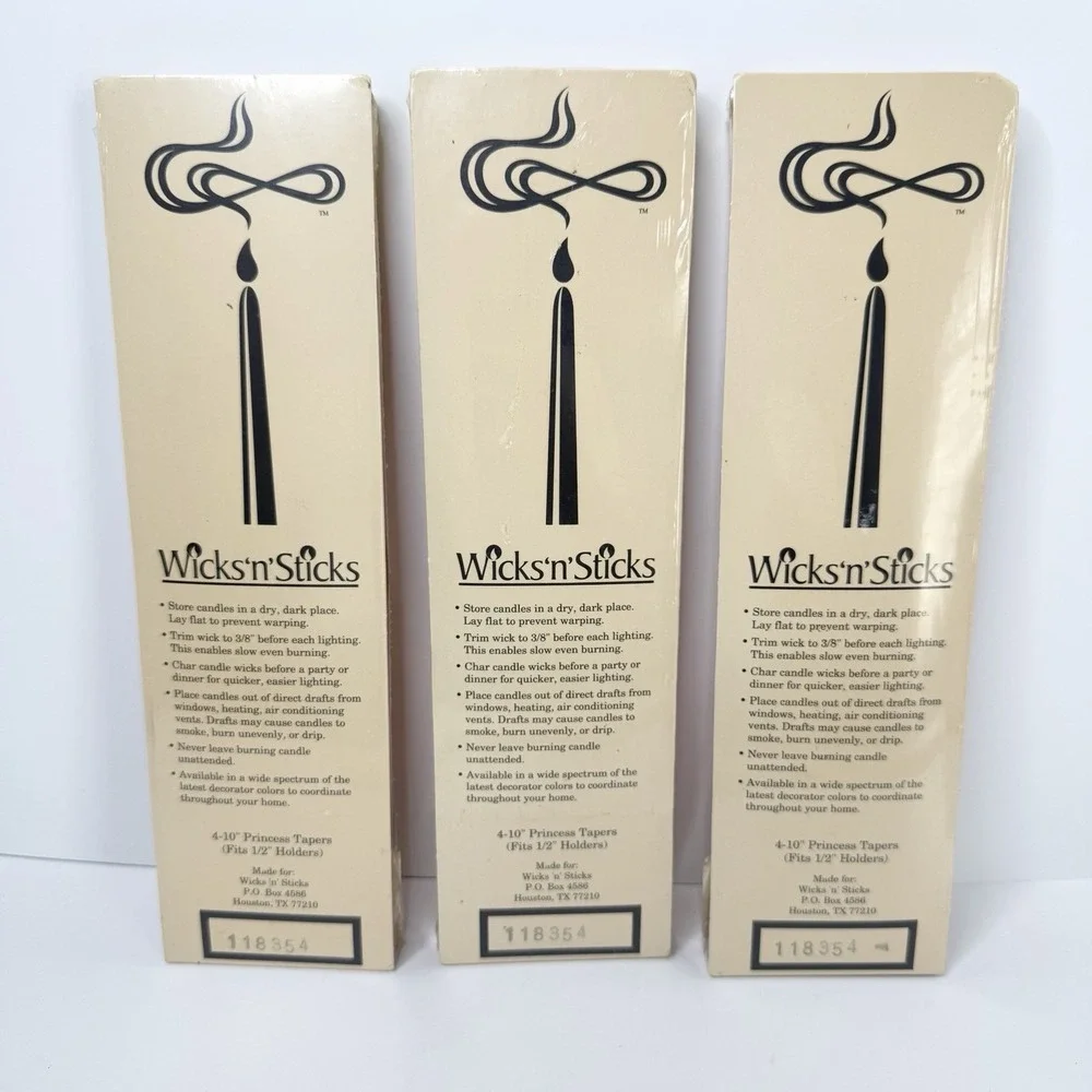Vintage Wicks N Sticks Princess Taper 10